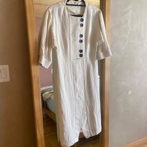 White Linen Dress from Mango
